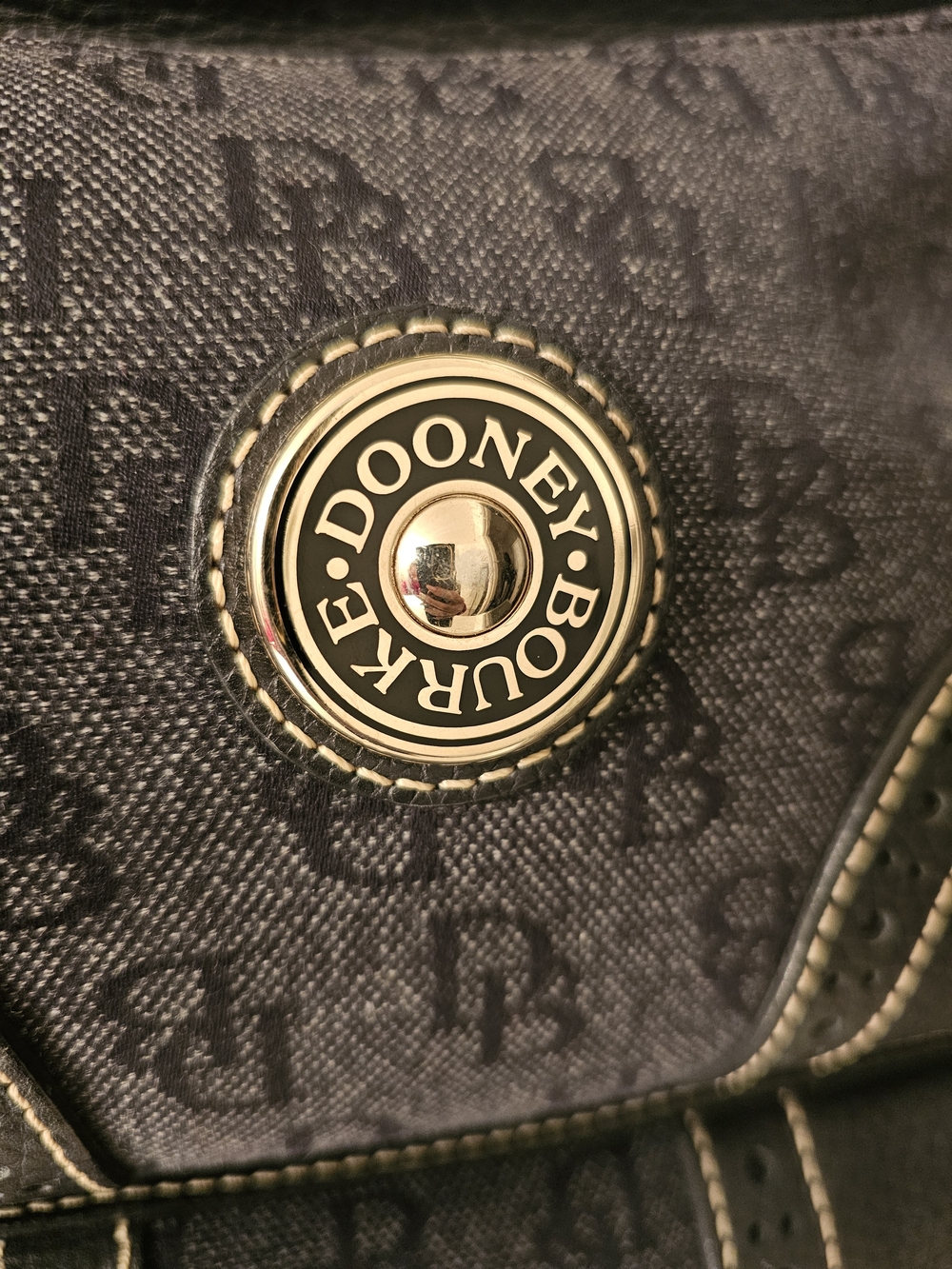 Dooney & Bourke Black Shoulder Bag with Gold Accent - Picture 5 of 5